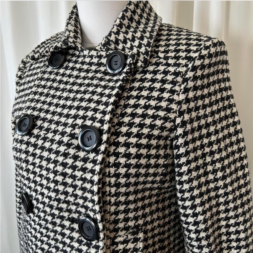 Vintage Y2K Mudd double-breasted Houndstooth Peacoat wool blend size medium - Picture 4 of 8
